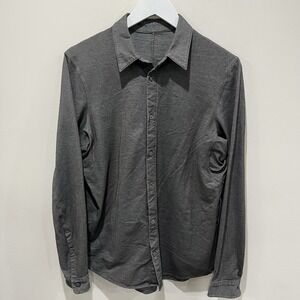 Lululemon Commission Shirt Mens Small Long Sleeve Button Down Gray Wash LM3DJOS